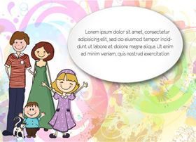 Cartoon family background vectors material