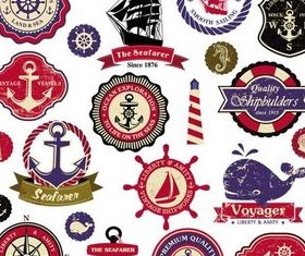 Creative Marine Labels vector