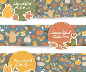 Cartoon autumn banner 1 vector