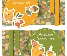 Cartoon autumn banner 2 vector