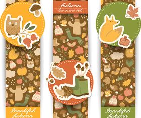 Cartoon autumn banner 4 vector