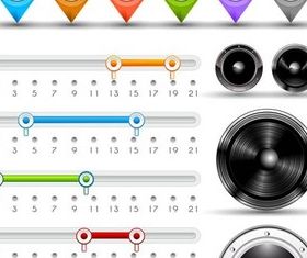 Stylish Audio Buttons vector graphics