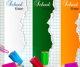 Pencil and Torn paper banner 2 vector