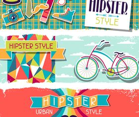 Retro hipster banner 1 vector graphic