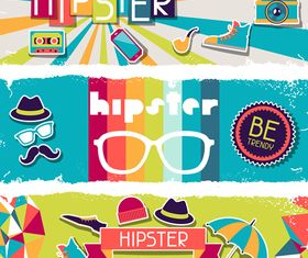 Retro hipster banner 2 vector graphic
