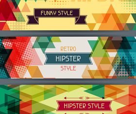 Retro hipster banner 4 vector graphic