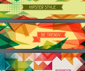 Retro hipster banner 5 vector graphic
