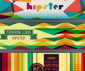 Retro hipster banner 6 vector graphic