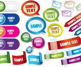 Web button and sticker vector