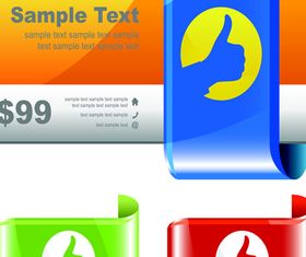 Shiny Corner labels 4 vector graphics