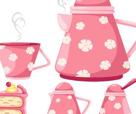 Cute teservice 2 vectors graphic