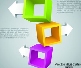 3D infographics illustration 3 vector