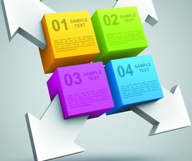 3D infographics illustration 4 vector