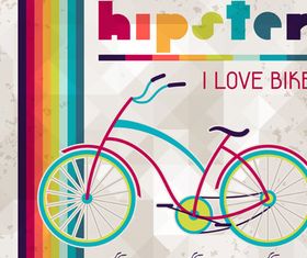 Vintage bike background set vector