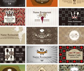 Restaurant business cards 1 vectors graphics