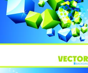 3D cube background set 2 vector