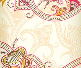 Color retro floral 5 vector