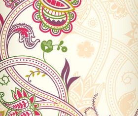 Color retro floral 7 vector