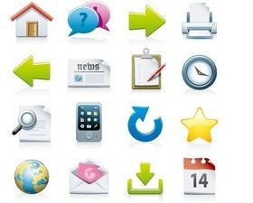 3D shiny icons design vector