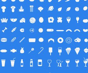 Mini foodie icons vector