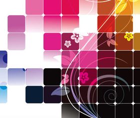 Flower and square background vector