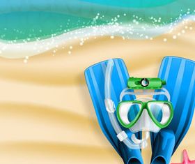 Beach travel 2 vector