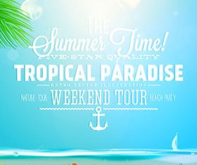 Beach travel 4 vector