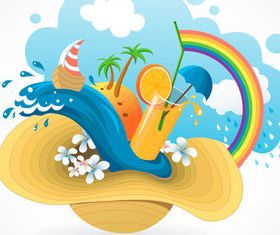 Beach travel 7 vector