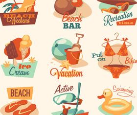 Beach travel 9 vector
