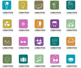 Retro icons vector graphic