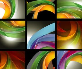 Abstract Colored ribbon background vectors