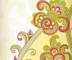 Color retro floral 1 vector graphic