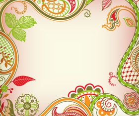 Color retro floral 4 vector