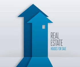 Arrow house background vector design