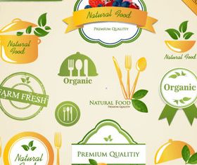 Natural food labels 1 set vector