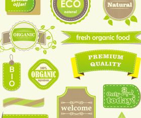 Natural food labels 4 set vector