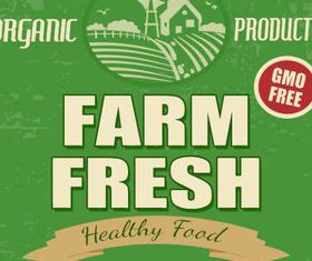 Natural food labels 5 set vector