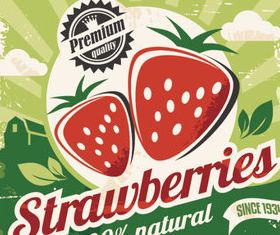 Natural food labels 8 set vector