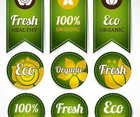 Eco natural labels 2 vector