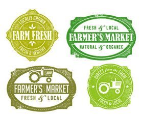 Eco natural labels 5 vector