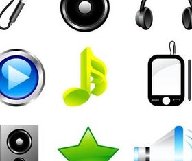 Bright Music Icons art vectors graphics
