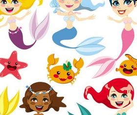Mermaids graphic vector