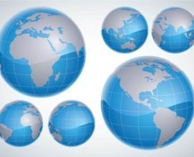 3D Globes vector