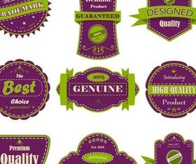 Purple Quality Labels vector