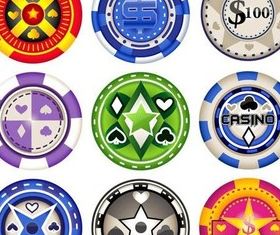 Casino Various Chips vector