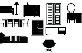 Furniture silhouette vector