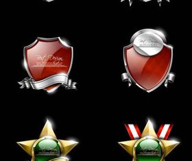 Glass texture ornate labels 01 vectors graphic