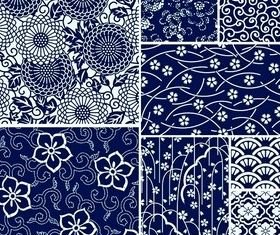 Blue vintage patterns vector graphics