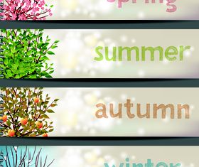 Four seasons banner set vector