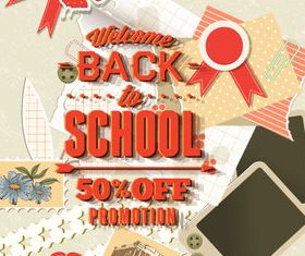 Back school vintage background 03 vector